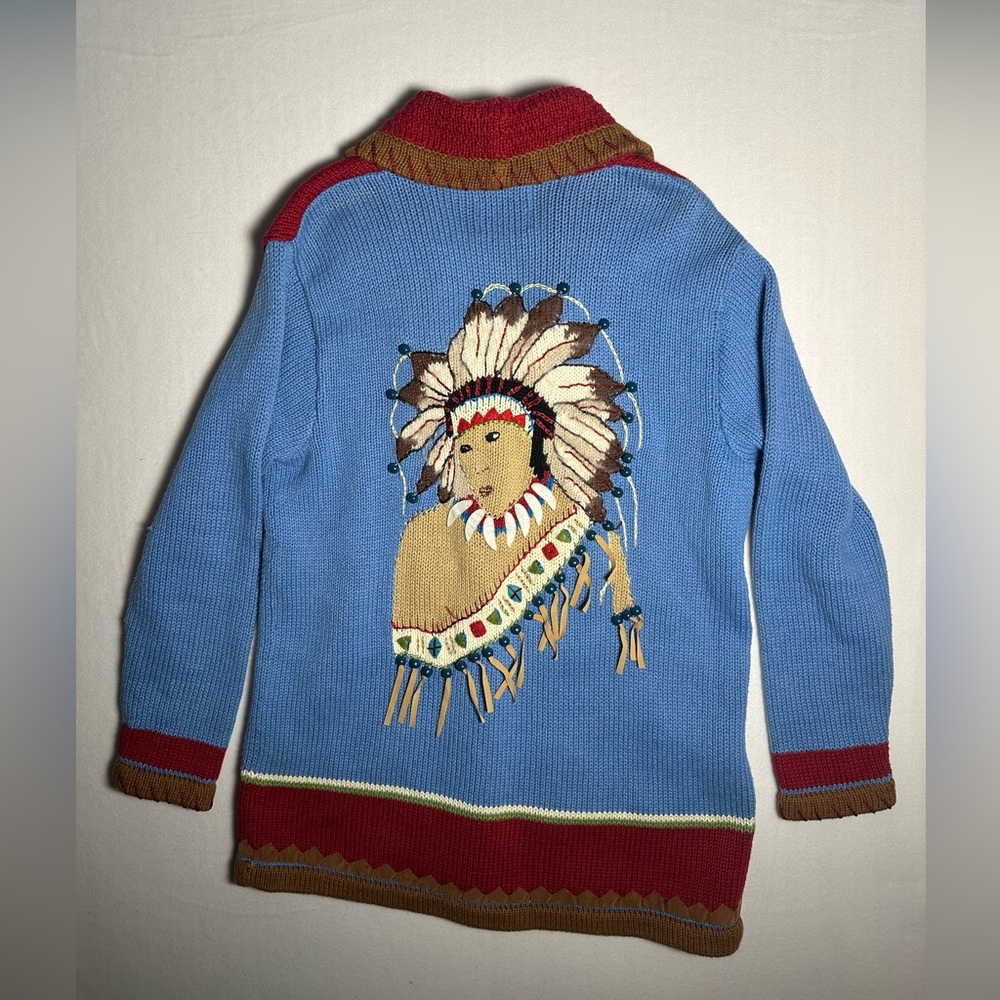 Storybook Knits Western Sweater Jacket Small/Medium Vintage Rodeo Knit Cardigan - Picture 6 of 8